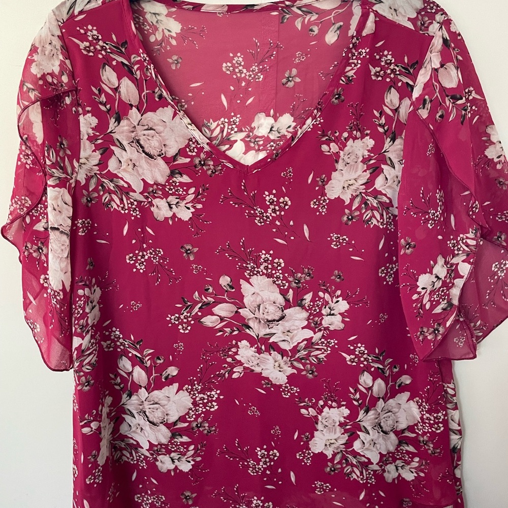 Floral V-Neck Women's Top
